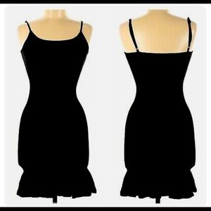 Hera Collection Black Ruffle Hem Tank Sleeveless Sweater Dress NWT